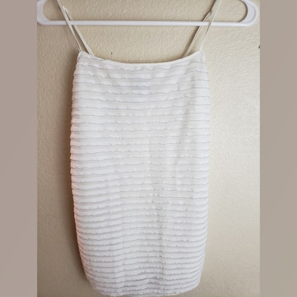 Free People Small White Lace Ruffled Cami Tank Top
